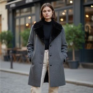 Women's Mitchell Shawl Collar Duffle Coat, Cozy Lining and Collar, Classic Cut